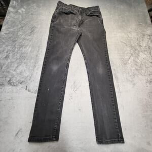 Levis 510 Jeans‎ Mens 27x28 Black Slim Fit Skinny Stretch Denim Pants Distressed